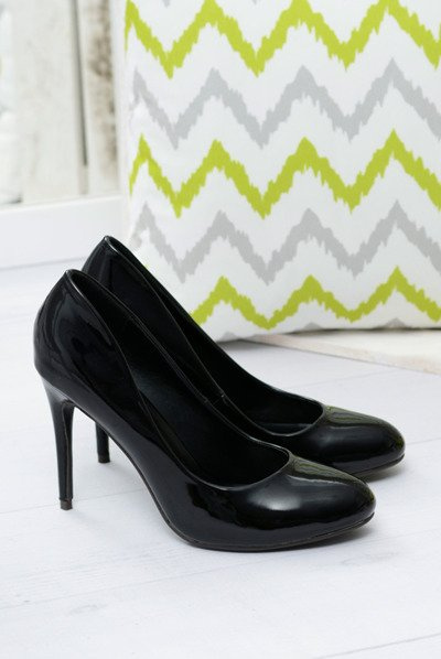 Black Lacquered Sophia Stilettos