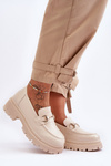 Women's Classic Moccasins On Platform Beige Miracle