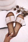Women's Classic Leather Slippers Beige Adele