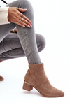 Women's Suede Boots on Heel Beige Mebassa