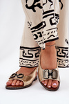 Flat Sandals With Decoration Eco Leather Gold Lilria