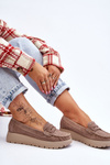Suede Platform Loafers Dark beige Milana