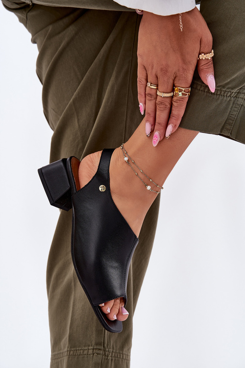 Damskie Sandały Na Obcasie Czarne Maciejka 06975-01