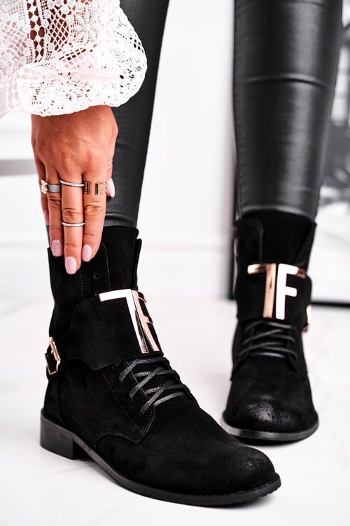 Women’s Suede Boots Black Nicole 2591