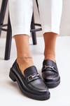 Women's Leather Loafers Black Beanika