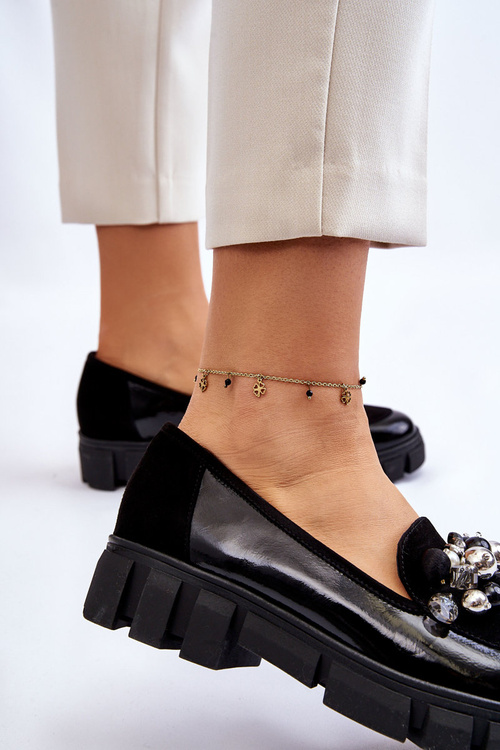 Women's Loafers On The Platform Laura Messi 2392 Black