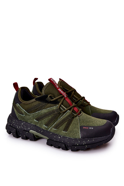 Buty Sportowe Skórzane Memory Foam Big Star Khaki II174235