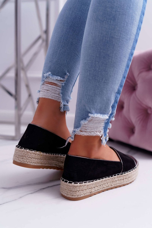 Women's Espadrilles Black Platform Ringer
