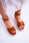 Women's Platform Sandals Linen Camel Dafostre