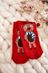Children's Thermoactive Christmas Socks Reindeer Red 