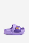Light Children's Slides Sandals With Animal Motif Violet Rico 
