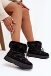 Snow boots with fur and laces Black Sarivie