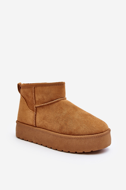 Śniegowce Damskie Na Platformie Niskie Camel Kallins B-317