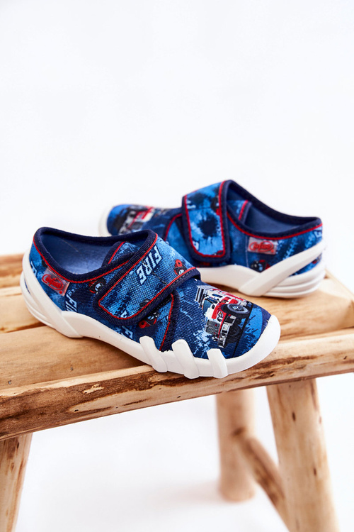 Buty Papcie Rzep Wóz Strażacki Granatowe Befado 273X309