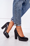 Women's Pumps On A Block Heel Maciejka 02629-05 Patent Black