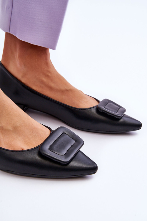 Classic Ballerinas With Decoration Black Rivea