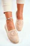 Women's Espadrilles On A Straw Platform Beige Febi