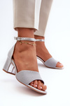 Women's Sandals with Silver Stiletto Heels Desvia