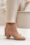 Insulated Heeled Boots with Mirror Element Beige Silvare
