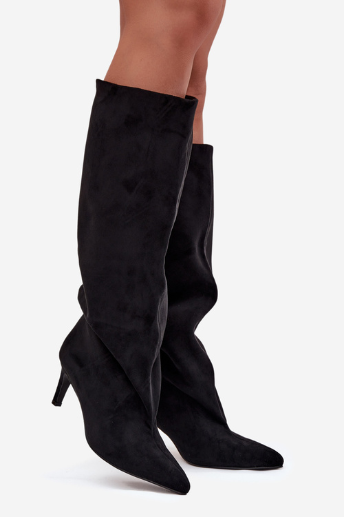 Slip-on Women's Boots on Heel Black Taffine