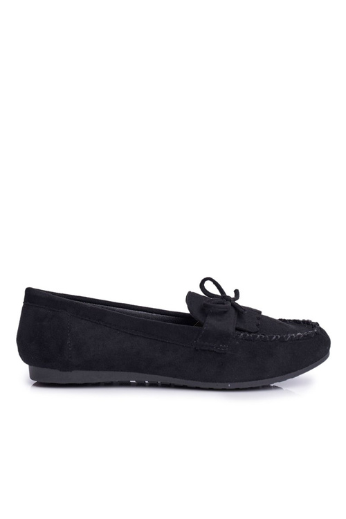 Women's Suede Moccasins Black Velucci