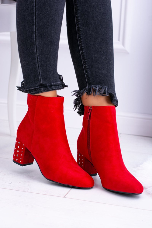 Warm Women's Stiletto Boots Red Jocasta