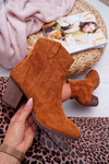 Women's Stiletto Heeled Cowboy Boots Camel Nutriso