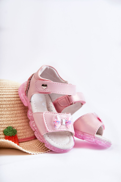 Comfortable Children's Sandals With Decoration Pink Cayo