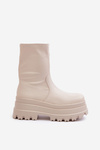 Boots On Massive Platform Light Beige Florinara