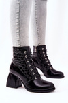 Leather Booties With Neckband Black Cannie