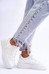 Buty Sportowe Damskie Wysokia Platforma Białe Bexley