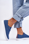 Women's Lace-Up Sneakers Blue Etna