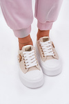 Women's Platform Sneakers With Decorative Detail Beige Annisae