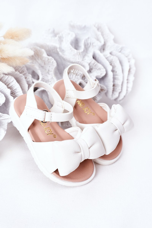 Children's Sandals With Bow White Abbie