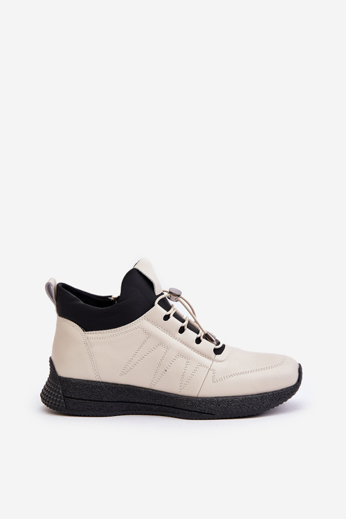 Damskie Buty Sportowe Skóra Naturalna Zamek Beżowe Artiker 55C0035