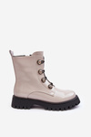 Women's Quilted Boots with Ornamental Buttons D&A MR870-51 Light beige