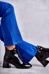 Women's Lacquered Boots With Zippers Black Cristel