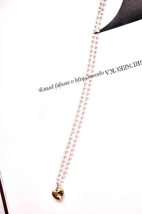 Women's Gold Necklace Chain Gems Heart Camilla