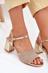 Women's Sandals With Block Heel Gold Sarena