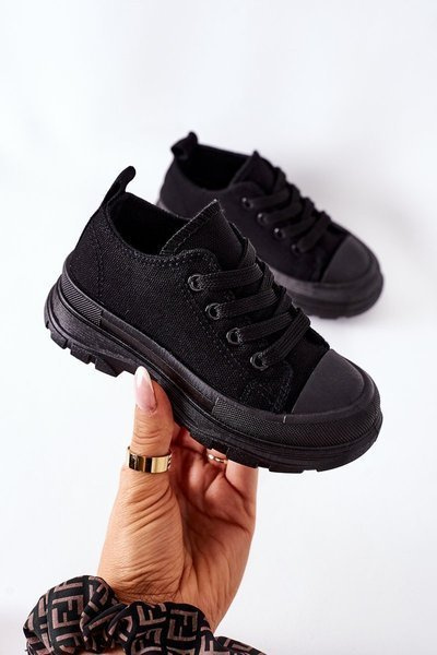 Children's Sneakers On A Platform Black Travel Time