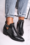 Women's Boots On Heel Black Rontra