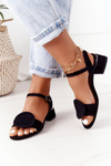 Suede Sandals On A Block Heel Maciejka 5198A-01 Black