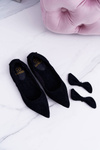 LU BOO Black Moments Ballerinas with Detachable Bow