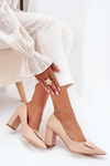 Heels with decoration beige Celira