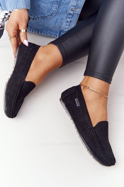 Women’s Suede Loafers Black San Marino