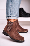 Women's Chelsea Boots With Studs Suede Brown Meagan
