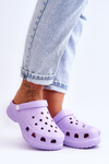 Foam Crocs Sandals On A Chunky Sole Violet Katniss