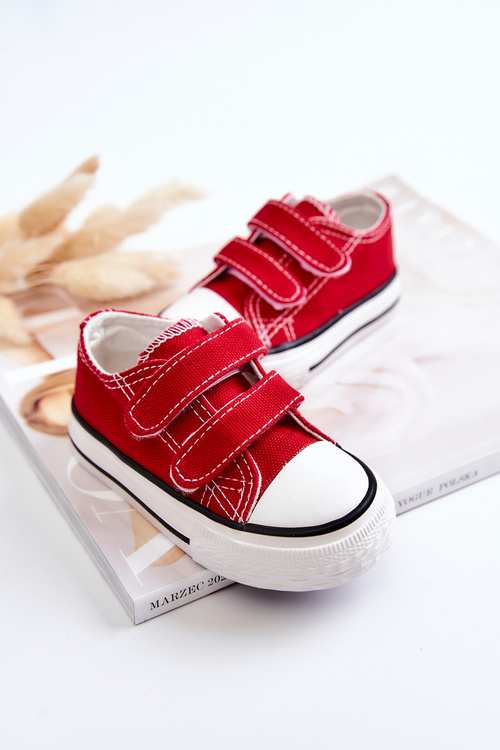 Children's Sneakers With Velcro Red Bernie