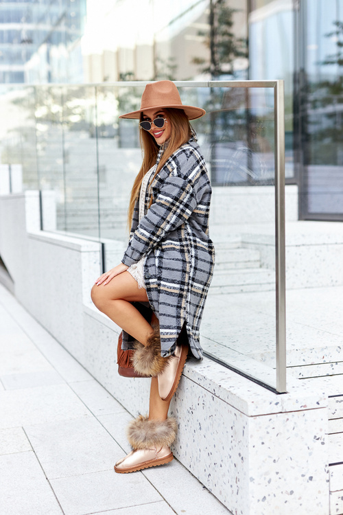 Women's Leather Snow Boots Leather With Eco Fur Champagne Alexa