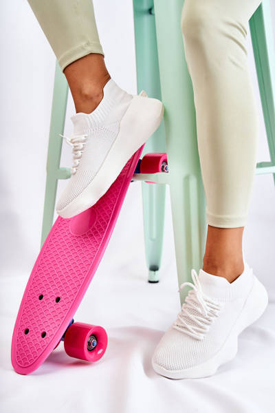 Buty Sportowe Wsuwane Damskie Białe Dalmiro